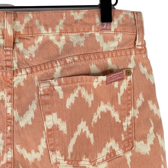 7 For All Mankind Shorts 27 Carlie Cut Off Pink Southwestern Aztec Print - Picture 5 of 7